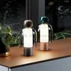 Kawaii skrivbordslampa USB laddningsbar dimbar glas svamp lamp sovrum dekoration söta lampor sängbord bord led ljus fixtur hkd230808