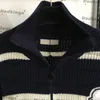 Kvinnliga lyxtröjor Navy Stripe Plus Size Ströja Personlighet Knit Wool Topps Girls Elastic Long Sleeve Tröja Tops