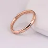 Klusterringar droppar polerad ring för kvinnor autentiska S925 Sterling Silver Lady Jewel Girl Girl Birth Rose Gold Color Clear CZ