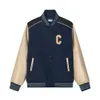 2023 Chaqueta de diseñador para hombre chaqueta versity abrigos para hombre chaqueta de vuelo Uniforme de béisbol Letra C bordado Cuero de PU cómodo Broche de perla moda Ropa de abrigo para hombre