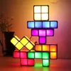 Articles de fantaisie Veilleuse empilable DIY Puzzle Nouveauté LED 7 couleurs 3D Tangram Light Home Chambre Lampe de bureau Enfants Adolescents Cadeau d'anniversaire idéal 230808