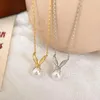 Chaînes à la mode mode or argent couleur oreilles perles Animal pendentif collier pour femmes fille bijoux livraison directe