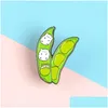 Pins Brooches Pea Baby Cartoon Pins For Women Cute White Kitten Enamel Pin Green Plant Vegetable Lapel Badge Shirt Bag Jewelry Girls Dhuk0