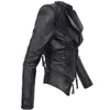 여자 가죽 가짜 고딕 양식의 코로 falso pu mulheres jaqueta de inverno moda outocicleta preto preto casacos outerwear casaco hkd230808