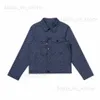 Coletes femininos Jaquetas femininas Jaqueta de grife jeans Casaco com letras impressas para senhora Magro Casaco azul e preto T230808