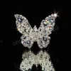 Lyxdesigner smycken Söt fjärilsdesignringar Ringar Mikroinlagda full diamant zirkon bröllopsförlovningsring för kvinnor
