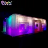 Atacado Grande barraca quadrada inflável artesanal 9.5x5x3.7mH com luzes led tenda para feiras comerciais para decoração de eventos de festas brinquedos esportivos