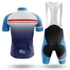 Racing Sets 2023 Simple Style Mens Cycling Jersey Set Blue Red Breathable Hi-Q Road Bike Shirts Clothing Suit Bicycle Bib Shorts