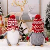 Gnomes de Noël Poupée Sans Visage Tournesol Suédois Elfe Nain Ornements En Peluche Arbre De Noël Thanksgiving Nain Décoration L230620