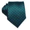 Gravatas de pescoço Hi Tie Teal Azul Preto Dot Silk Gravata de Casamento para Homens Handky Cufflink Design de Moda Presente Gravata Festa de Negócios Dropship 230807