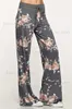 Vrouwen bloemenbroek Casual losse hoge taille wide been banden Design Lange broek Joggers T230808