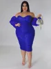 Plus Size Dresses ONTINVA Sequins Dress For Women Off Shoulder Puff Sleeve Sparkly Slim Fit Bodycon Package Hip Party Gowns 4XL 5XL