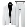 Men's Tracksuits 1 Set Formal Suit Temperament Men Solid Color Blazer Drawstring Pants For Dating