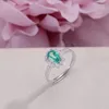 Кластерные кольца для женщин прекрасные ювелирные изделия Сплошные 925 Серебряное натуральное драгоценное камень Топаз зеленый овальный регулируемый кольцо роскошное свадебное био