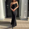 Casual Dresses 2023 Elegant Female Off Shoulder Dress Chic Women Skinny Wrap BodyCon Summer Sleeveless Long Ball Gown Cocktail Vestidos