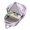 Sacs d'école sacs d'école pour adolescentes 3 pièces/ensemble étanche enfants cartable sac à dos enfant avec étui à crayons boîte à lunch imprimé livre sac 230807