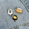 Broches Broches Pin Cartoon Chat Poisson Mignon Pour Les Femmes Drôle De Mode Robe Manteau Chemise Demin Métal Badges Sac À Dos Cadeau Bijoux Drop Delive Dhr04