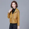 Women's Leather High-quality Fashion M-4XL Jacket Women Coat 2023 Jackets Female Outerwear Black Motorcycle Coats