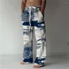 Pantaloni da uomo Versione coreana Alla moda e alla moda Cropped Casual Oversize Gamba larga Retro Sport versatili