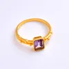 Bröllopsringar 18K Gold Ring Yellow AU750 Simple Generous Sweet for Party Fine Women S Jewelry Gift Crystal Demouldj372 230808