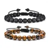 Strand réglable hommes Bracelet pour hommes oeil de tigre hommes bijoux pierre naturelle perle poignet mode bijoux accessoires