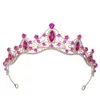 Bijoux de cheveux de mariage Mode Simple Cristal Rose Couronne De Mariage Coiffure De Mariée Femmes Baroque Diadèmes Mariée Partie Couronnes Accessoires De Cheveux 230808