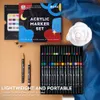 Schilderstiften Arrtx 82432 Kleuren Sketching Markers Dual Brush Acrylverf Marker Op Steen Glas Canvas Metaal Keramiek Mok Hout Kunststof 230807