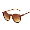 Solglasögonramar Vintage Leopard Round Woman Fashion Cat Eye Mirror Sun Glasses Female Brand Designer Classic Gradient 230807