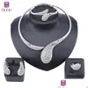 Oorbellen Ketting Set Dubai Crystal Classic Party Armband Ring Voor Vrouwen Bruid Gift Sieraden Drop Levering Sets Dhgarden Dhlk3