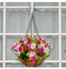 Fleurs décoratives fleur artificielle panier suspendu extérieur intérieur rond suspendu marguerite Pot pour la maison balcon décoration plante cintre