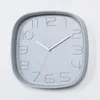 Relógios de parede Relógio quadrado Simples Moderno Silencioso Plástico Quartzo Sala de Estar