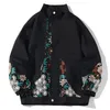 Chaquetas de los hombres Chaqueta de bordado de flores de primavera Hombres Abrigos holgados de gran tamaño Moda Harajuku Street Zip Up Rompevientos Ropa Tops Hombre Tallas grandes 230807