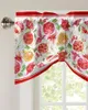 Curtain Winter Christmas Lights Flowers Window Living Room Kitchen Cabinet Tie-up Valance Rod Pocket