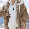 Femmes Fourrure Fausse Fourrure Femmes Épais Manteau En Peluche Chaud Fausse Fourrure Zipper À Capuche Veste Femme Casual Solide Lâche Survêtement Cardigan Plus La Taille Veste D'hiver HKD230727