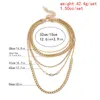 Kedjor Hip Hop Hollow Cross Chain Collar Halsband för män 2023 Multi Layered Gold Color Metal Girl Charm Fashion Jewelry Gift