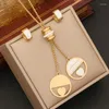 Kettingen Gouden Kleur Zirkoon Ster Hart Roestvrij Stalen Oorbellen Ketting Set Voor Vrouwen Meisjes Shining Cloud Metalen Sieraden