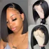 Parrucche sintetiche Bone Straight Bob Parrucca Anteriore in pizzo Capelli umani per donna Short HD Frontal Glueless 180 230807