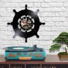 Wall Clocks Record Clock Ship Wheel Modern Design Sailing Ships Boat Yacht Steering Handmade Art Decor