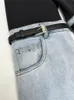 Heren Jeans DEAT Mode Dames Hoge Taille Rechte Patchwork PU Lederen Gesp Streetwear Denim Broek Voorjaar 2023 Trend 17A2013H 230807