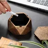 Nordic Rhombus Cement Ashtray with Lid Creative Personality Anti Fly Ash Storage Box Home Living Room Decoration Accessories HKD230808