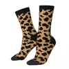 Herrstrumpor Vintage Leopard Print Animal Skin Unisex Novelty Mönster tryckt rolig besättningsstrumpor