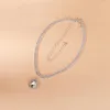 Hanger Kettingen QYY Fashion Crystal Water Drop Ketting Voor Vrouwen Accessoires Zilver Kleur Strass Bruids Bruiloft Sieraden Prom Geschenken