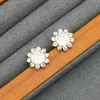 Stud Real 18K Gold Plated Colorful Zircon Sunflower Earrings Jewelry Letter Wedding Gift Factory Wholesale With Free Dust Bag