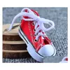 Shoe Parts Accessories Wholesale 7 Color 3D Sneaker Keychain Novelty Canvas Shoes Key Ring Chain Holder Handbag Pendant Favors Direct Sel