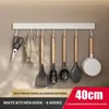 Hooks Rails 2023 Kitchen Hook Rack Utensils Storage White Perforated One Row of Bathroom Tools Home Accessories 230807