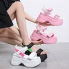 112 sandalet kadın tıknaz platform yaz yüksek topuklu kadın pembe takma kadınlar için peep ayak parmağı feminina 9.5cm 230807 361