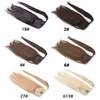 Lace Straight tail Human Hair Clips in Brazilian Wrap Around Drawstring Head Wear Hairpiece Natural 15 230807