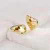 Hoop Earrings Minar Romantic 14K Real Gold Silver Plated Brass Metallic Hollow Out Broken Love Heart For Women Statement Jewelry