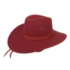 Moda Western Cowboy Hat Faux zamsz na świeżym powietrzu Big Sunshade Hat Men Riding Hat Imitacja skórzana dorosła