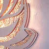 Vägglampa mandala yoga rum ljus ledt trä kreativ lotusformad atmosfär levande sovrum badrum dekoration
